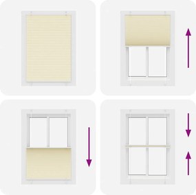 vidaXL Πλισέ περσίδα Κρέμα 90x100 cm Πλάτος υφάσματος 89,4 cm