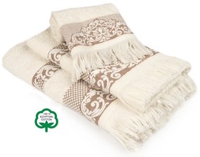 DIMcol ΠΕΤΣΕΤΑ ΣΕΤ 3 τεμ ΕΝΗΛ Cotton 100% 30X50,50X90,70X140 Ίσιδα 01 Ecru 1432215731100178