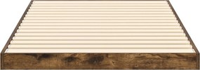 vidaXL Κρεβάτι δαπέδου Καπνιστό Δρύς 100 x 200 cm Επεξεργασμένο Ξύλο