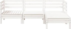 vidaXL Garden Lounge Set 3-θέσια Λευκό πεύκο Solid pine wood