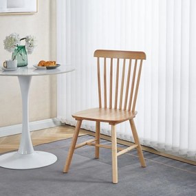 Καρέκλα Melia rubberwood σε φυσική απόχρωση 45x51x87εκ 4αδα 45x51x87 εκ.