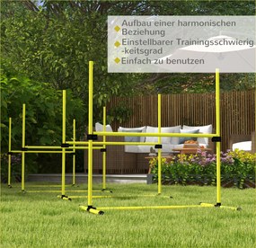 Dog Agility Set Hurdles/Slamon Bars/Ground Bars Carry Bag Heavy Duty Yellow