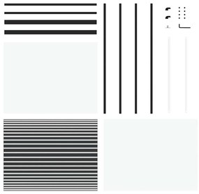 vidaXL Συρόμενη Πόρτα Μαύρο 90 x 205 cm Tempered γυαλί, Αλουμίνιο