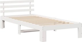 vidaXL Σκελετός Κρεβατιού Λευκό 80 x 200 cm Στερεά ξυλεία πεύκου