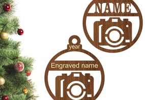 Σετ των 3 Intra απο ξύλο plywood 3mm-4mm πάχος Φωτογραφική μηχανή Χριστουγεννιάτικο στολίδι Δίασταση 3x3 cm INTRAFABR-77300723