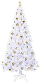 vidaXL Τεχνητό Χριστουγεννιάτικο Δέντρο Λευκό 180 cm PVC και Ατσάλι