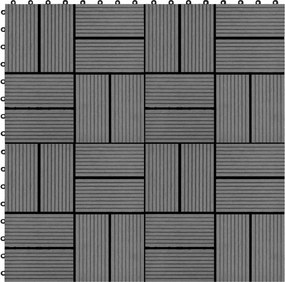 vidaXL Πλάκα Κατασκευής 22 pcs Γκρι 30 x 30 cm WPC