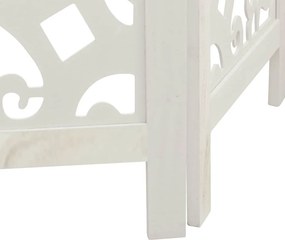 vidaXL Διαχωριστικό Χώρου με 4 Πάνελ Λευκό από Μασίφ Ξύλο Παυλώνιας