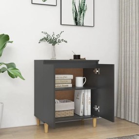 vidaXL Μπουφές Γκρι 60 x 35 x 70 εκ. από Μοριοσανίδα με Ξύλινα Πόδια