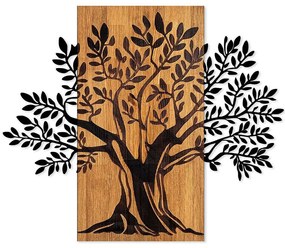 Διακοσμητικό Τοίχου Monumental Tree 899SKL2408 58x65cm Black-Walnut Wallity Μέταλλο,Ξύλο