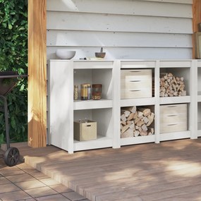 vidaXL Ντουλάπι εξωτερικής κουζίνας Λευκό 55x55x92 εκ. Μασίφ ξύλο πεύκου