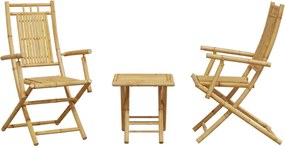 vidaXL Σετ Επίπλων Bistro 3 Τεμαχίων από Μπαμπού