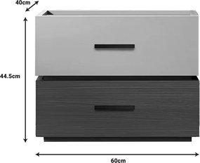Κομοδίνο Sonlen pakoworld mdf σε καρυδί-μπεζ απόχρωση 60x40x44.5εκ