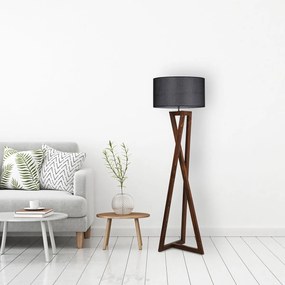 Φωτιστικό Δαπέδου A-G Macka 534LUN2155 Black/Walnut