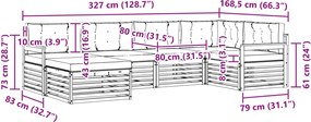 vidaXL Σειρά Καναπέ Εξωτερικού 6 pcs Άσπρο και Ανθρακί Πολυεστέρας