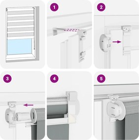 vidaXL Ζέβρα τυφλή Ανοιχτό Γκρι Πλάτος υφάσματος 65,9 εκ. Πολυεστέρας