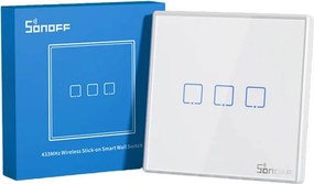 Smart Wireless Wall Switch Sonoff T2EU3C-RF 433MHz (3-channel)