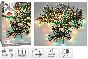 768 Φωτάκια LED - 5.5 Μέτρα + 3 Μέτρα σύνδεσης , Πυκνή Διάταξη, με χειριστήριο, 8 προγράμματα, Μαύρο καλώδιο PVC - Πολύχρωμο