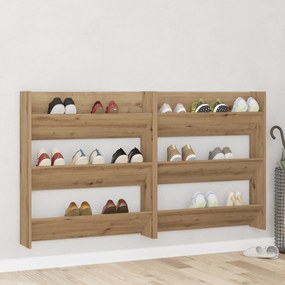 vidaXL Ντουλάπες παπουτσιών τοίχου 2 pcs artisan δρυς 60 x 18 x 60 εκ