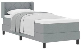 vidaXL Κρεβάτι box spring με στρώμα με στρώμα Ανοιχτό γκρι 80 x 200 cm