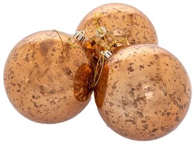 Χριστουγεννιάτικη Μπάλα Σετ 3τμχ Πλαστική Αντικέ Χρυσή 10εκ. iliadis 86496