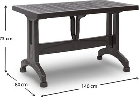 Τραπέζι πολυπροπυλενίου Callan Megapap χρώμα καφέ 140x80x73εκ.