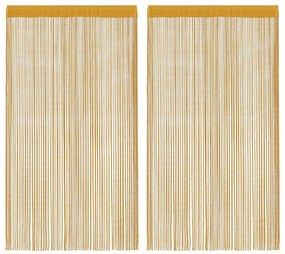 Κουρτίνες String 2 τεμάχια Χρυσό 140x250 cm - Χρυσό