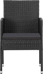 vidaXL Σετ Τραπεζαρίας Κήπου 5 Τεμαχίων Μαύρο