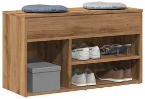 vidaXL Πάγκος Παπουτσιών τεχνίτης Δρυς 80x30x45 εκ. Επεξεργασμένο Ξύλο