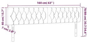 Κεφαλάρι Κρεβατιού LED Σκούρο Γκρι 160x7x78/88 εκ. Βελούδινο 3122003