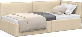 vidaXL Κρεβάτι Γωνίας Κρεμ 100 x 200 cm ύφασμα