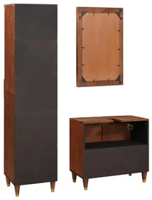 Έπιπλα μπάνιου με συρτάρι 3 pcs 38 x 33 x 160 εκ. Στερεό ξύλο μάνγκο