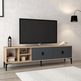 Έπιπλο Τηλεόρασης Sapphire Δρυς / Ανθρακί DEFLO 180x35x18