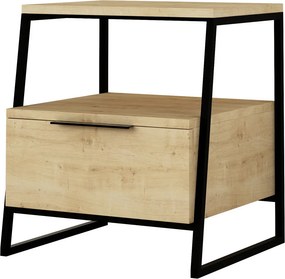 Κομοδίνο Δρυς / Μαύρο LAPOFEL 45x41x50