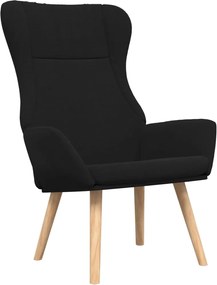 vidaXL Πολυθρόνα Relax Μαύρο Υφασμάτινη με Υποπόδιο