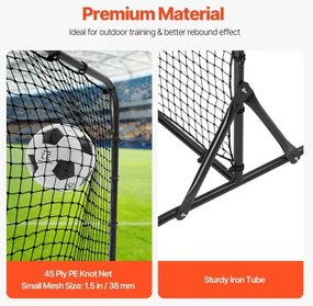 VEVOR 6x4FT Soccer Rebound Trainer Soccer Training Equipment Double-Sided Net