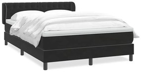 vidaXL Κρεβάτι Boxspring με Στρώμα Μαύρο 1140x210 εκ. Βελούδινο