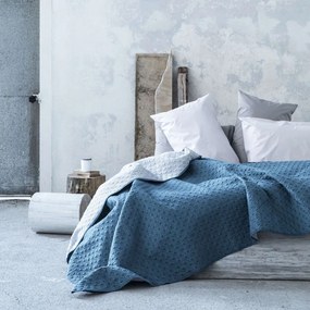 Κουβερλί Rombo - Aegean Blue-Silver Gray Nima Μονό 160x240cm 100% Cotton