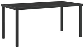 vidaXL Set με 7 κομμάτια για Δείπνο Κήπου  με Μαξιλάρια - Μαύρη Πολυ Ράτα