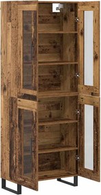 vidaXL Highboard 2 pcs Παλιό Ξύλο 69,5 x 34 x 180 εκ.