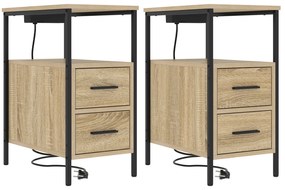 vidaXL Κουτιά Κρεβατοκάμαρας 2 pcs Sonoma Δρυς 30 x 48 x 61 εκ
