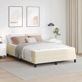 vidaXL Σκελετός Κρεβατιού με στρώμα Κρεμ 140 x 200 cm ύφασμα