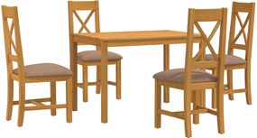 vidaXL Σετ τραπεζαρίας TIEL 5 τμχ. Γκρι 110 x 75 x 75 cm