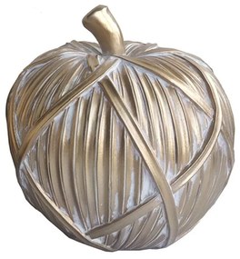 Διακοσμητικό Αντικείμενο Επιτραπέζιο Tricot Pomme 020755 12,5x12,5xH13,5cm Gold Polyresin