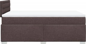 vidaXL Κρεβάτι Boxspring με Στρώμα Σκούρο Καφέ 120x200 εκ. Υφασμάτινο