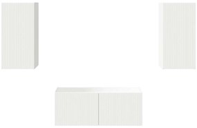 vidaXL Σετ επίπλου τηλεόρασης Επιτοίχιο 6 pcs Λευκό Επεξεργασμένο ξύλο