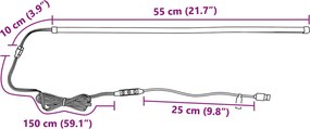 vidaXL Λωρίδα LED 55 cm Πολύχρωμο PVC