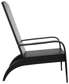 vidaXL Πολυθρόνα Κήπου Adirondack Μαύρη από Συνθετικό Ρατάν