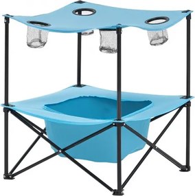 VEVOR Folding Portable Camping Table Oxford Outdoor SquareTable 4 Cup Holders