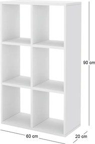 Βιβλιοθήκη Cube Megapap χρώμα λευκό 60x20x90εκ.